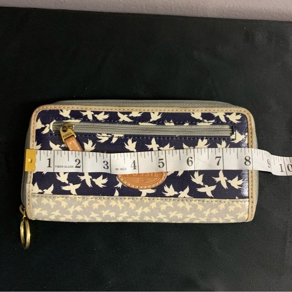 Fossil Blue and Beige Bird Pattern Wallet - Picture 5 of 6